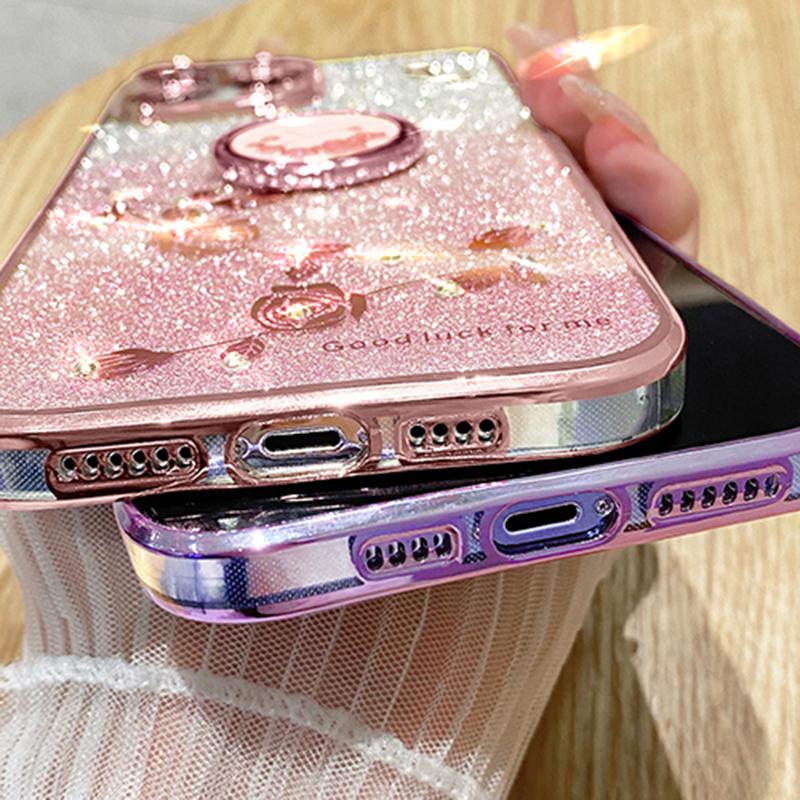 KADEM For Oppo A74 4G/F19/F19s/A95 4G/Reno6 Lite Case Glitter TPU Kickstand Phone Cover