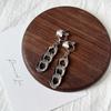 Camellia Temperament No Ear Pierced Ear Clips Pearl Flower Checkerboard Diamond Triangular Ear Clips Niche Earrings Women