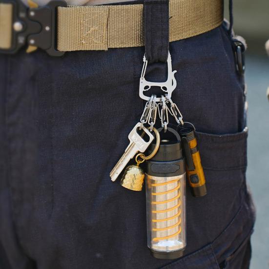 Stainless Steel Lucky Cat Keychain with Detachable S-shape Hooks Heavy Duty Outdoor Camping Portable Car Key Holder Metal Hanging Buckle Carabiner
