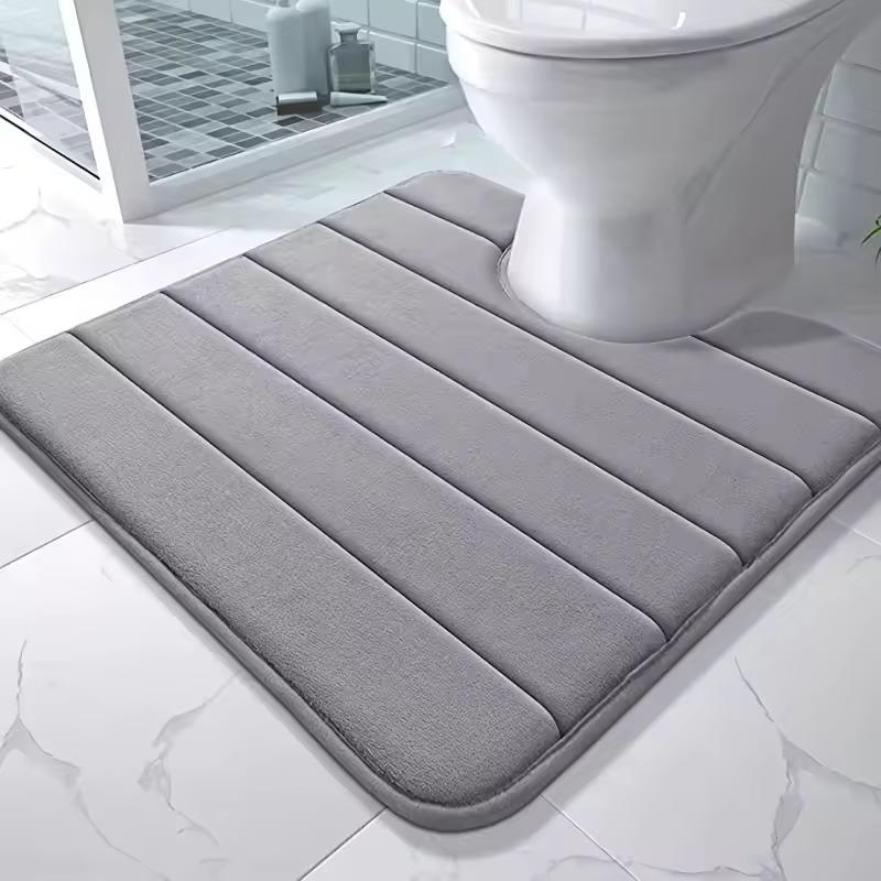 §Memory Foam U-Shaped Toilet Mat Anti-Skid Super Absorbent Bathroom Carpet Bath Mat For Bathroom Decor