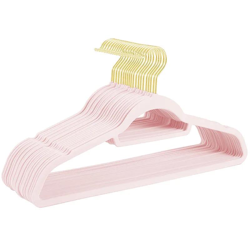 10PCS 45/42cm Flocking Hanger Non-slip Velvet Hanger Clothing Store Coat Without Trace Wardrobe Home Clothing Store Organization