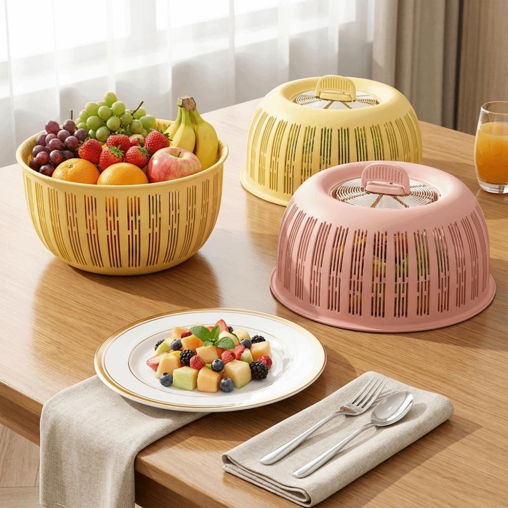 Breathable Anti Fly Mosquito Cover 2-in-1 Food Protection Cover Fruit Basket Dining Table
