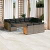 13 piece Garden Sofa Set with Cushions Grey Poly Rattan