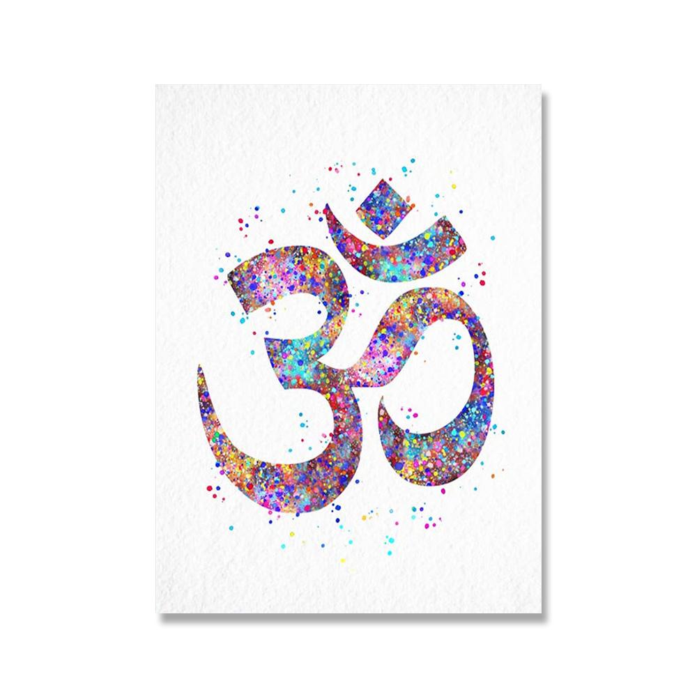 

Йога современная картина на холсте абстрактный Будда Ом цветок лотоса символ плакат буддизм печатает плакат для гостиной настенный художественный декор 40x50cm No Framed