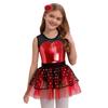 Sparkling Metallic Tutu Dress for Kids Girls: Sheer Mesh Patchwork Bodice with Tulle Skirt & Headpiece for Competition & Recital