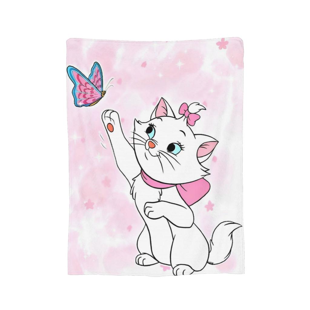 Aristocats Marie Cat Blankets Cartoon Flannel Funny Warm Throw Blankets for Bedspread  Winter,