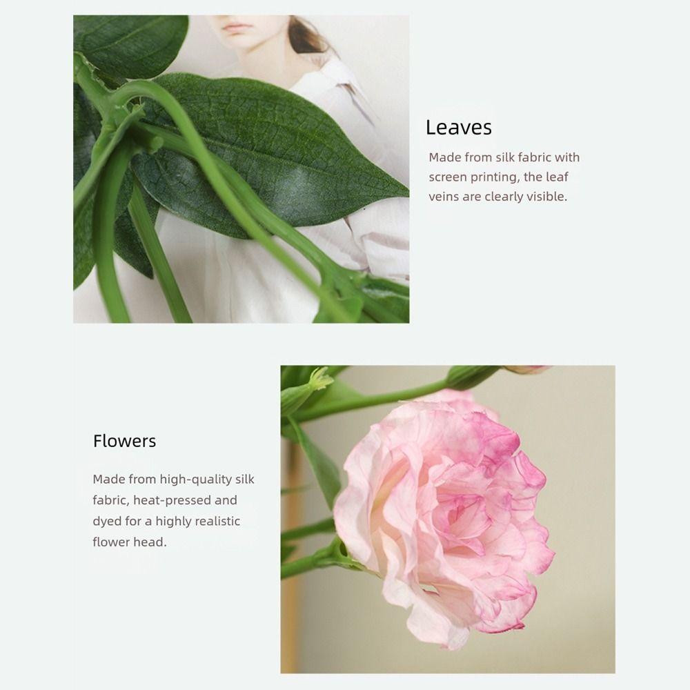 3 Heads Eustoma Artificial Flowers Multicolor Floral Arrangement Simulation Lisianthus Flower Photo Props Silk Petals