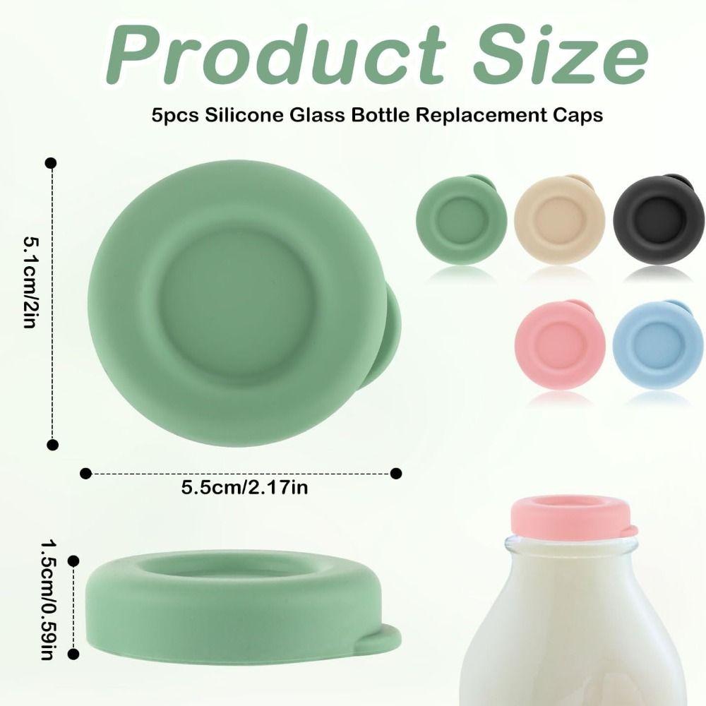 2 Stück Vakuumversiegelte Silikon-Ersatzkappen Rund Wiederverwendbarer Silikon-Flaschenverschluss Langlebig Leicht zu Reinigen Flaschendeckel