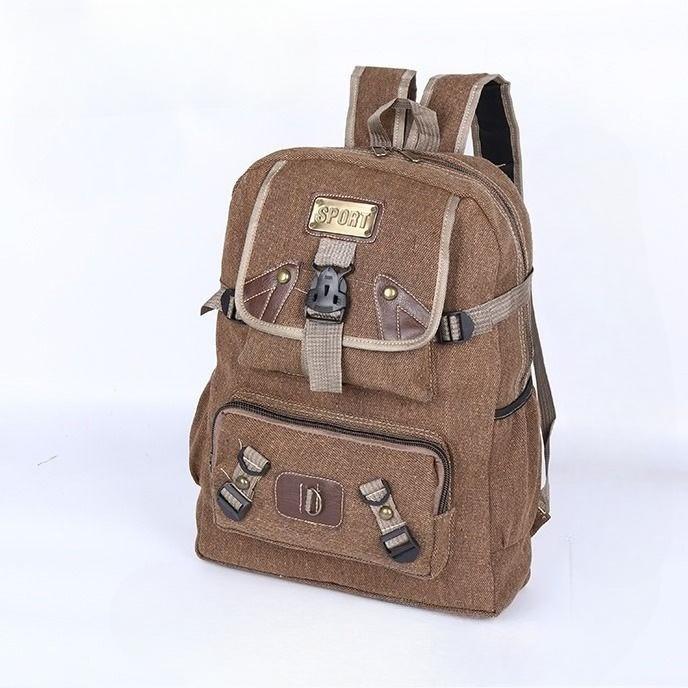 Men's Canvas Backpack with Large Capacity Multifunctional for Outdoor Sports Student Schoolbag Women's Travel Backpack