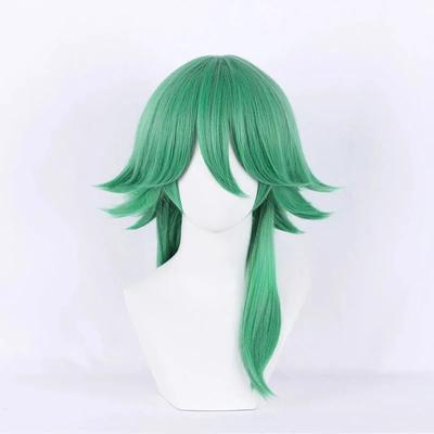 Högkvalitativ Heartsteel Ezreal Cosplay Peruk Grön Värmebeständig Syntethår LOL Cosplay Ezreal Peruk Anime Cosplay Peruker +Peruknät