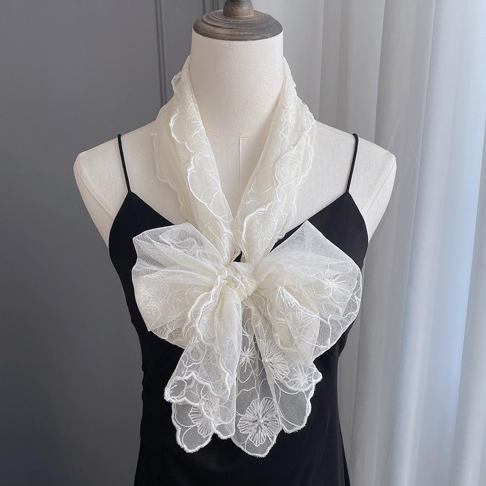 Embroidered Flower Dresses Shawls Elegant Female Headscarf Women's Lace Scarf Shawl  for Women