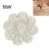 Vintage Floral Table Mats Rose Lace Placemat, Round Embroidered Coaster Place Mat, Retro Placemats Doily for Tea Cup Vase Dining Decoration Ornaments