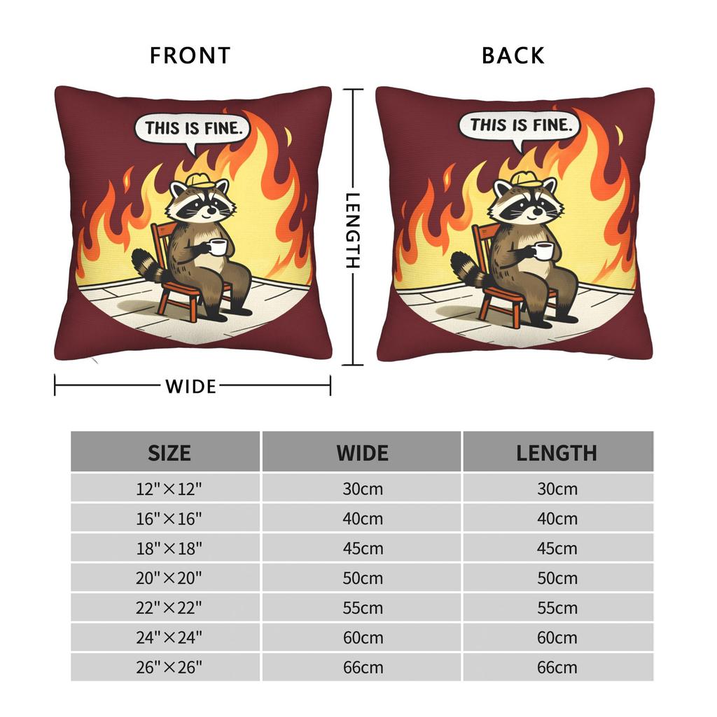 This Is Fine Dog Pillowcases Novelty Pillow Case For Living Room Bed Chair Print Pillow Cover