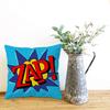 Set of 4 Super Hero Comic Throw Pillow Covers 18x18 Inch, Colorful Pop Art Decorative Cushion Covers with Splat Bam Zap Crash Designs for Sofa Couch