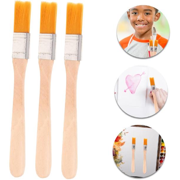 6Pcs Nylon Bristle Paint Brushes with Handle Portable Reusable Paint Brushes for Wall Crafts and Detail Work