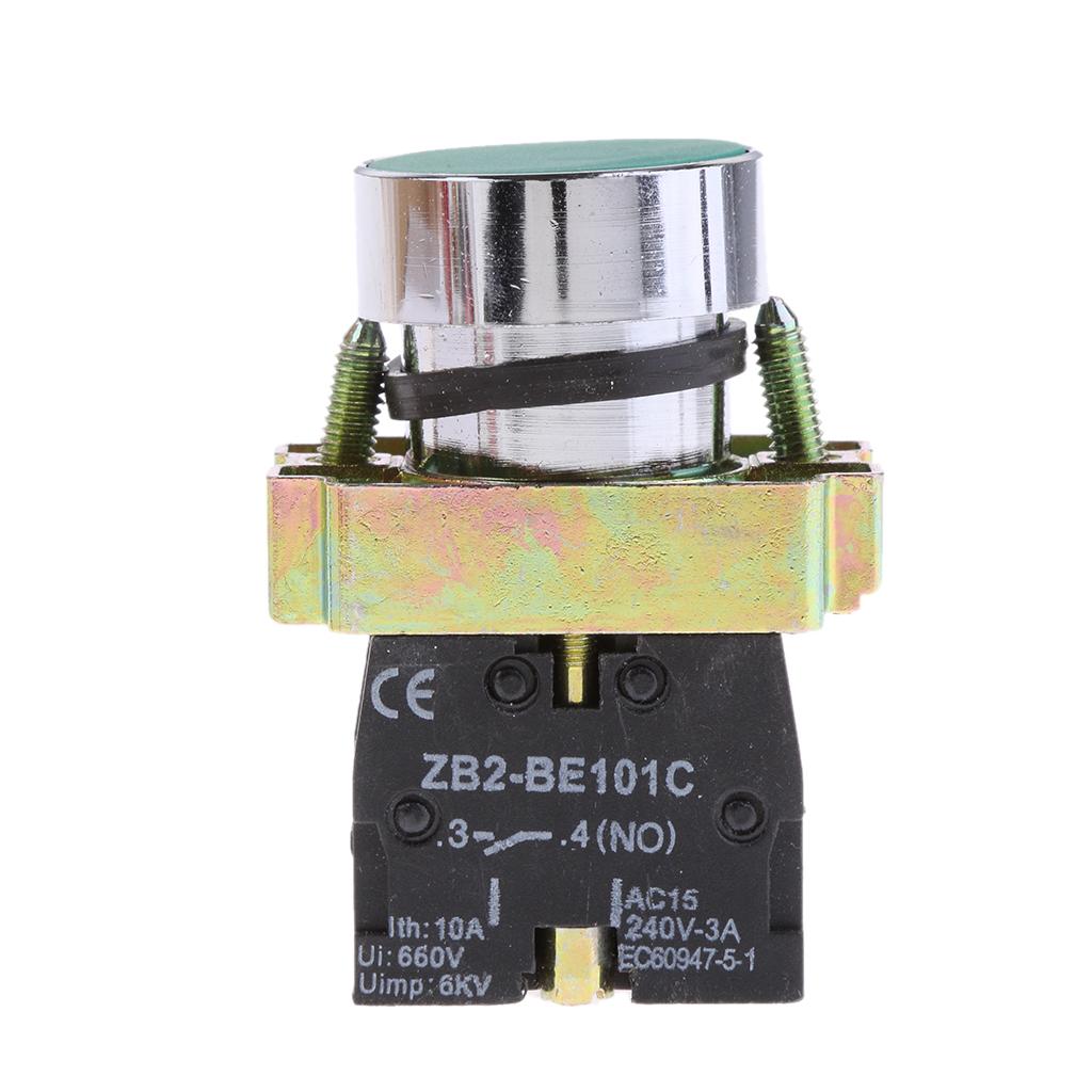 XB2-BA31 Green Momentary Self-Reset Flush Push Button Switch 1 NO N/O 22mm