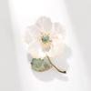 Imperial Peach Blossom Brooch: Elegant Mother-of-Pearl Shell and Stone Coat Pin
