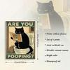 Funny Black Cat Metal Wall Poster Bathroom Toilet Decor