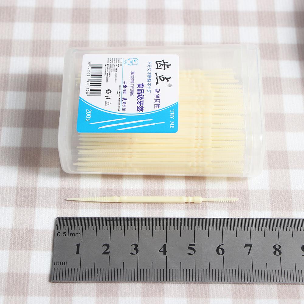 Soft PP Food Residue Double-head Interdental Brush Oral Care Toothpick Brush Dental Floss Pick