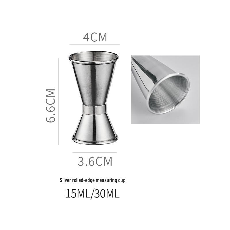 

Double-Headed Stainless Steel 304 Gold Ring Jigger with Scaled Measuring Cup for Cocktails