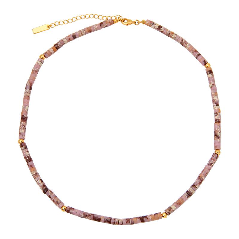 Bohemian Stone Bead Clavicle Necklace - Colorful, Simple, and Stylish Design
