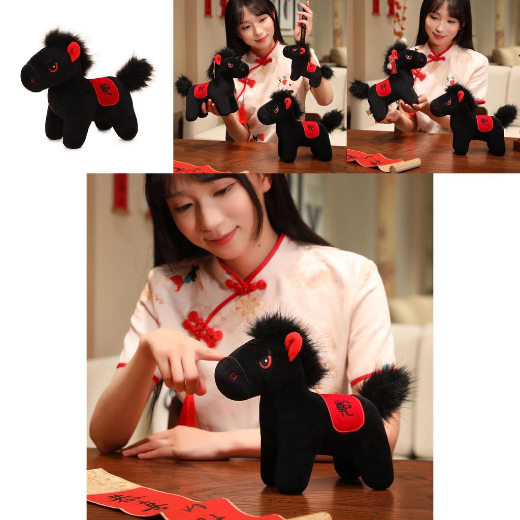 Horse Year Mascot Plush Toy With Short Plush Material For New Year Decorations And Gifts