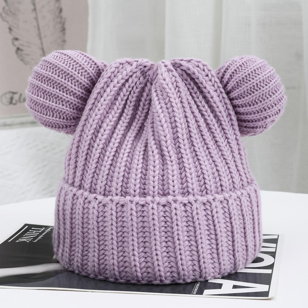 Bonnet en laine mignon avec oreilles d'ourson, épais et chaud, protège les oreilles et du froid, bonnet tricoté, nouveaux chapeaux à la mode pour l'automne et l'hiver