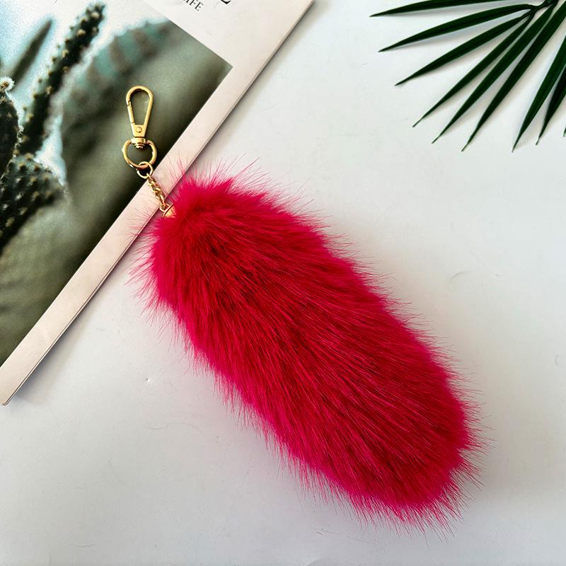Portachiavi Ciondolo Coda di Pelliccia di Volpe Sintetica - Accessorio per Borsa in Peluche