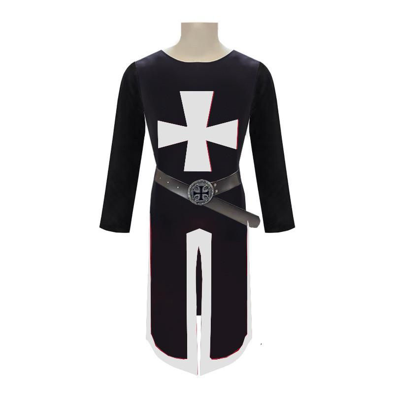 Halloween Knights Templar Outfit With Polyester Fabric And Split Design For Stage Shows