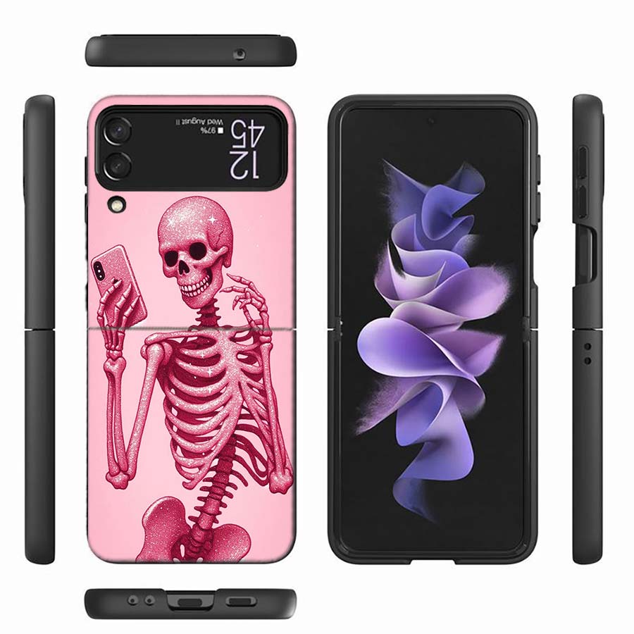 

Забавный чехол-череп скелета для Samsung Z Flip 6 7 5G Z Flip 5 Galaxy Z Flip 3 4 5G ZFlip Ударопрочный Жесткий чехол ТПУ ПК Coq Galaxy Z Flip 3 5G