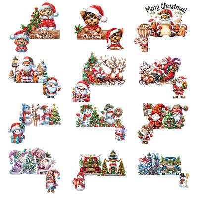 DIY Xmas Diamond Painting Door Corner Pendants Diamond Arts Set Door Frame Hanging Decor Wooden Door Decoration for House Layout