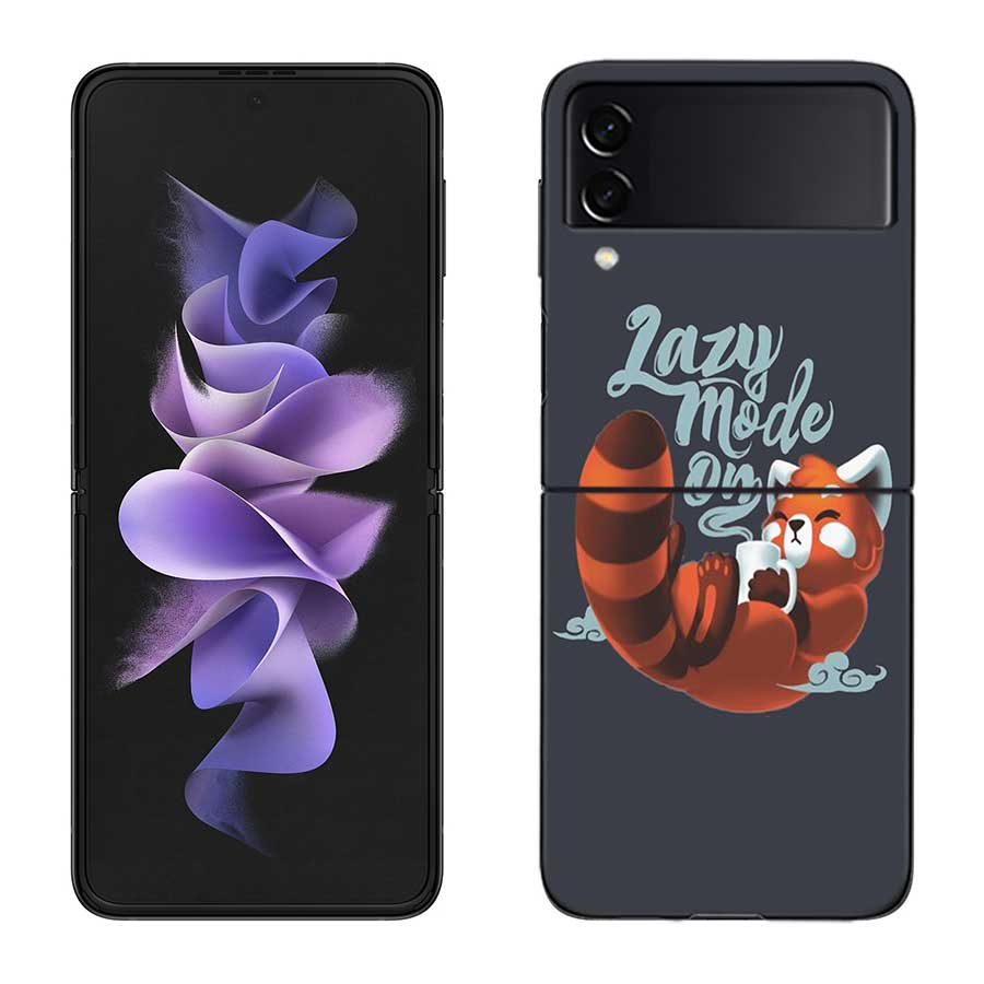 Cute Judo Swordsman Panda Case for Samsung Galaxy Z Flip 3 Flip 5 4 5G Black Hard Cell Phone Cover Samsung Z Flip 5 5G Luxury PC