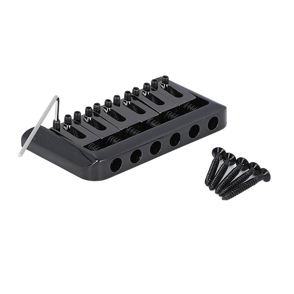 Electric Guitar Saddle Bridge Black Sturdy Durable Guitar Fixed Hardtail Saddle Bridge for Stratocas