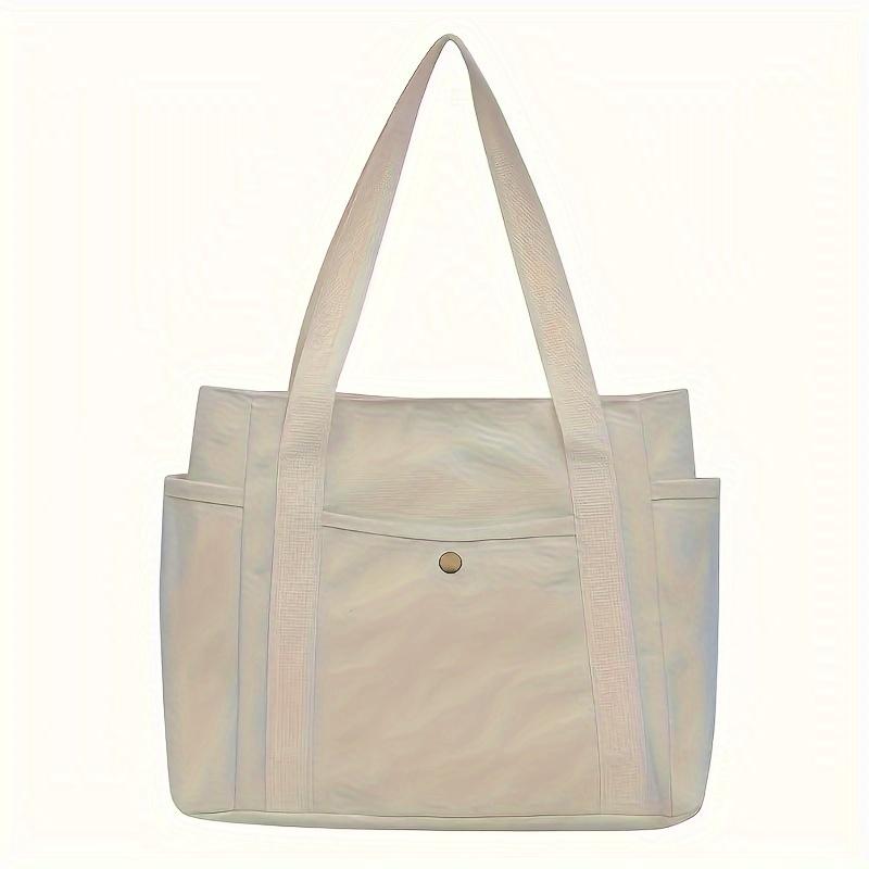 Multiple Pockets Canvas Tote Bag Spacious Canvas Tote Bag with Multiple Pockets Versatile Shoulder & Handbag for School, Work, Travel, and Shopping
