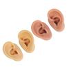 2 Pair 3D Silicone Ear Model Soft Flexible Left Right Ear Simulated Fake Model Practice Tool for Teaching Jewelry Display