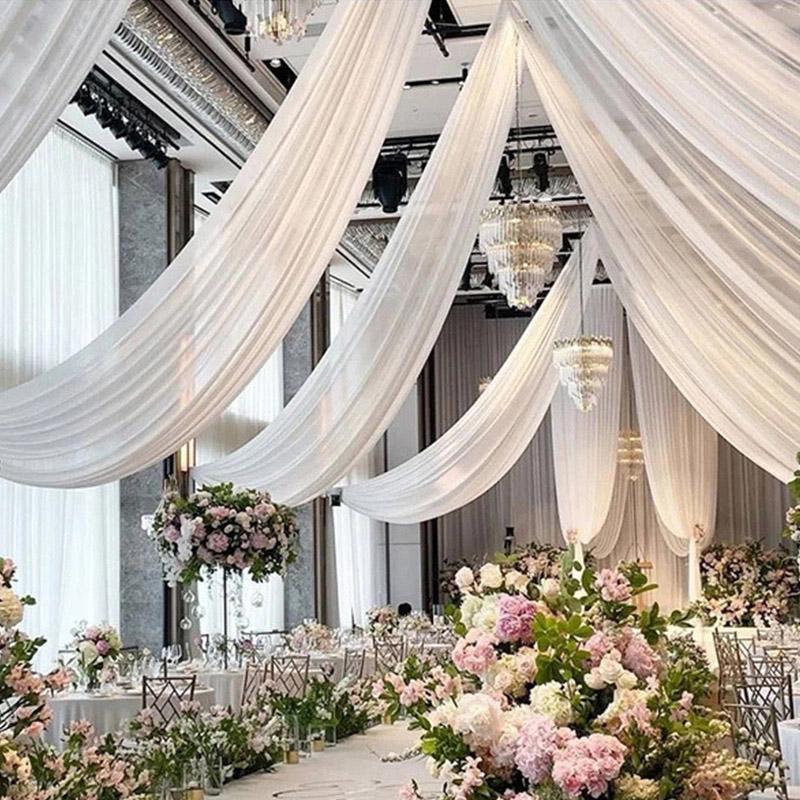 6m Ceiling Drapes Stage Backdrop Ceremony Reception Hanging Decor Arch Roof Decor Hotel Decoration