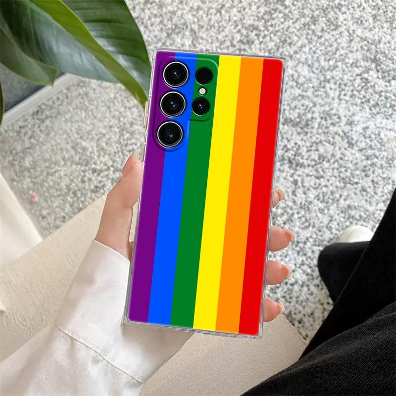 

Gay Pride Flag Lesbians LGBT Rainbow Clear Case For Samsung Galaxy S26 S25 S24 S23 Ultra S20 S21 FE S22 Plus S26 5G Phone Cover Galaxy S20