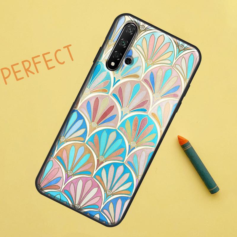 Muted Moroccan Mosaic Tiles For Huawei Nova 12s 11i 7i 8i 12i Y73 Y70 Y90 Y60 Y72 Y61 Y91 9 10 SE P40 Lite P30 Pro Case