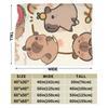 Warm Blanket Kids Adult Picnic Capybara Throw Blanket Flannel Bedspread For Living Room Pattern Sofa Bed Cover