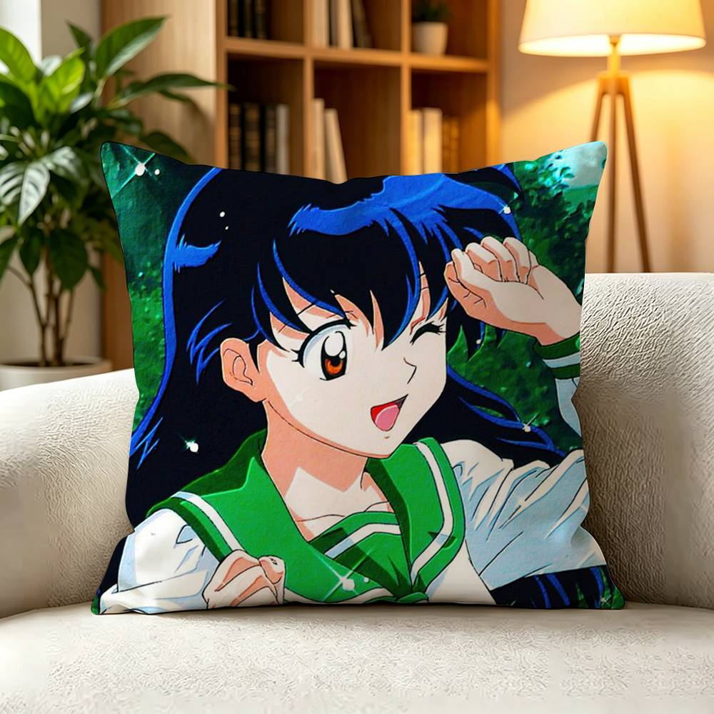 KKagome Higurashi Inuyasha Anime Pillow Case Square DoubleSided Sofa Cushion Cover Bedroom Bedside Pillow