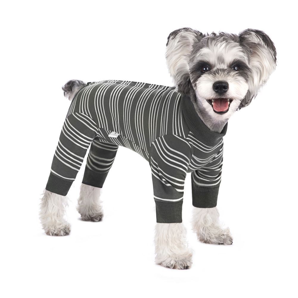 Fashionable Pet Dog Clothes Polyester Dog Pajamas Durable Puppy Stripes Jumpsuits  Summer