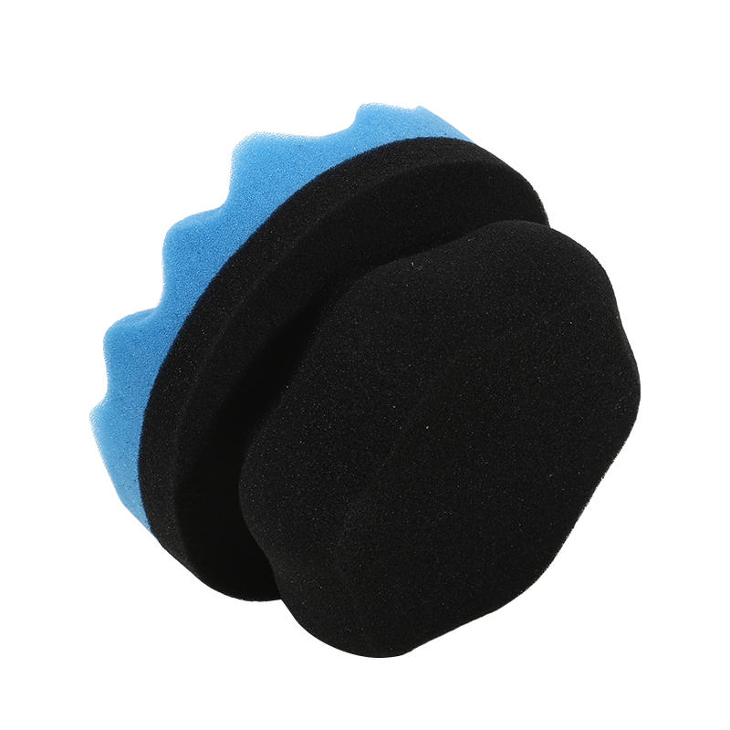 Professioneller Auto Wachs Schwamm Applikator Blau Schwarz Ergonomischer Handlicher Schwamm für Einfache Reifenverkleidung Lack Wachsen Detaillierung Reinigungsset
