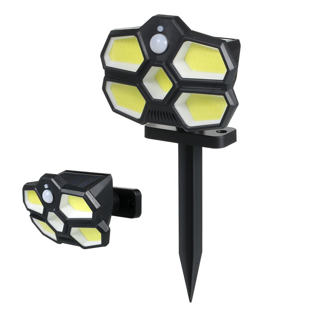 COB Solarbetriebene Energieleuchte Außenlampe Rasenlampe Wall Street Zaunbeleuchtung 3 Beleuchtungsmodi