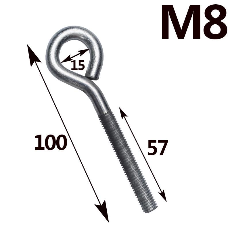 Galvanized Closed Eye Screw Hook with Ring Bolt