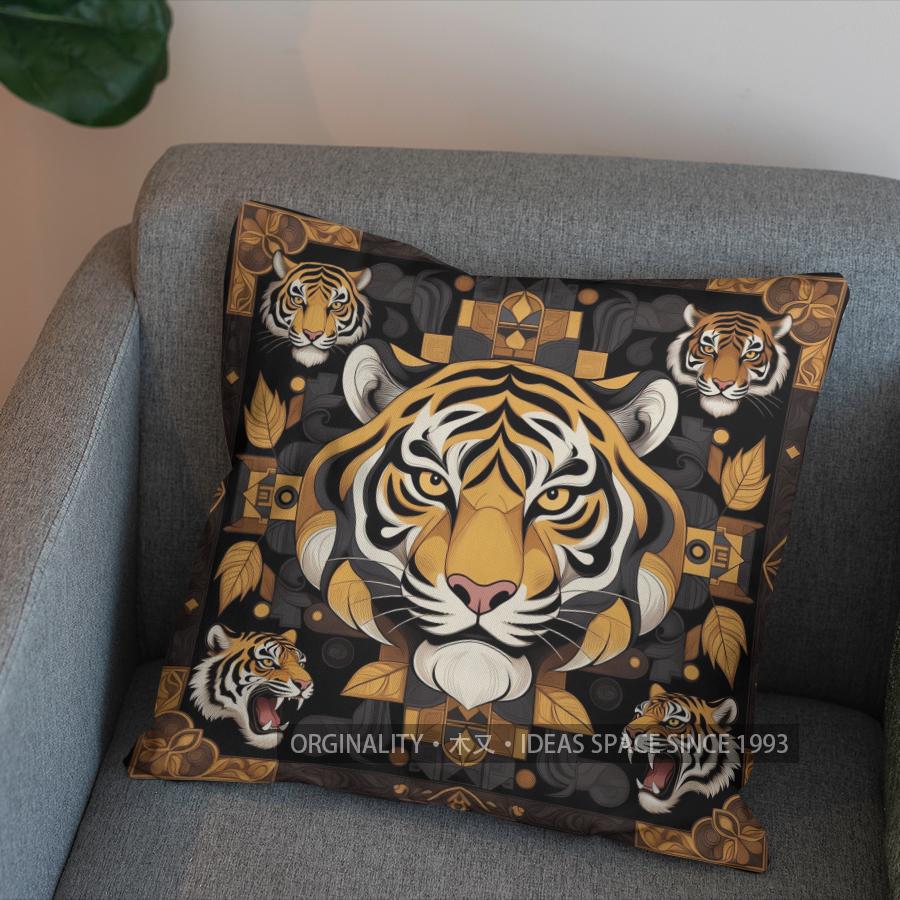 Tiger-Patterned Cushion Covers For Stylish Home Pattern Cushion Cover Suitable For Sofa Bedroom Car Pillow Cover
