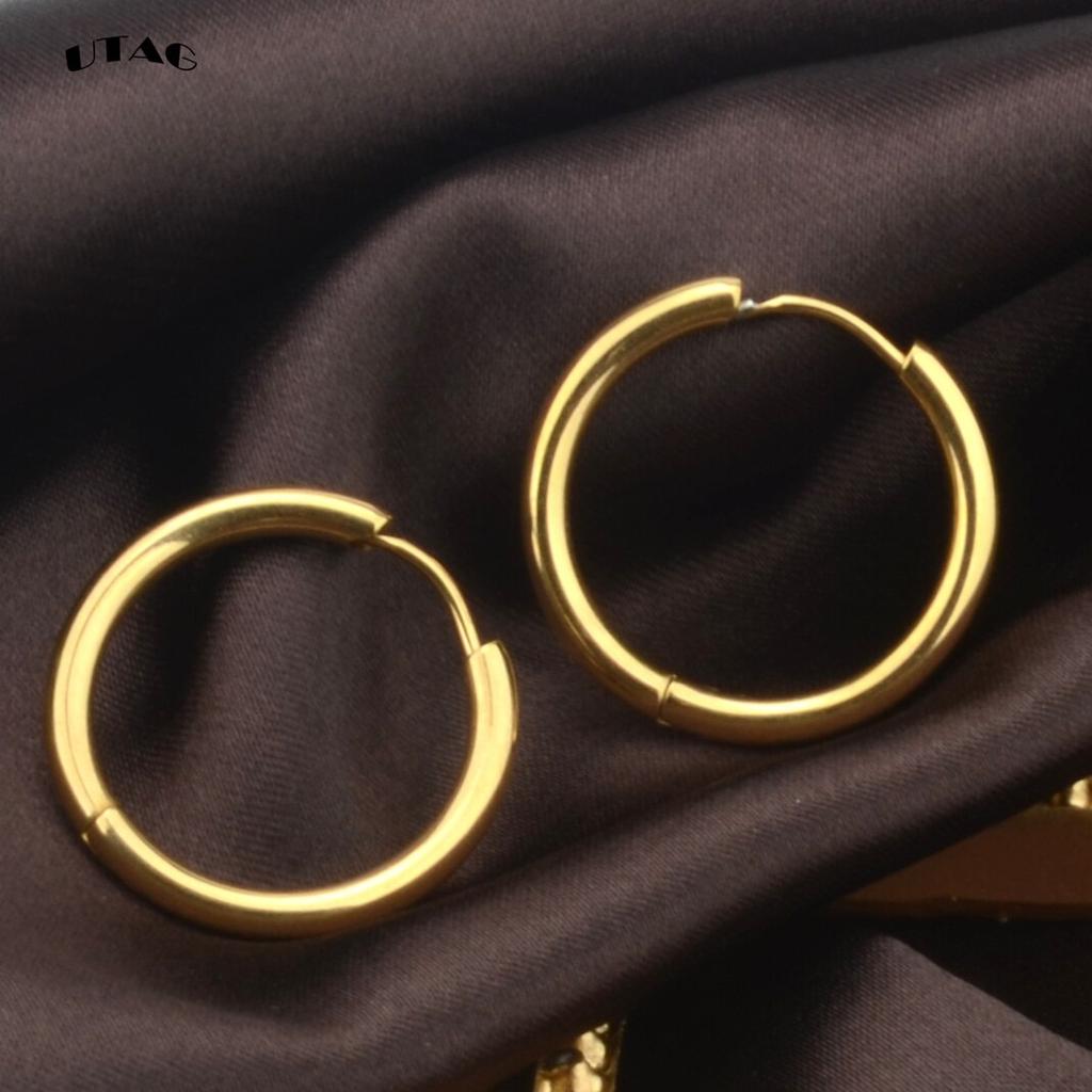 Utag Hoop Øredobber Dame Gulltone/Rose Gulltone/Svart Farge Runde Sirkel Øredobber Øre Fingerring Klips Øredobber Aretes MujerTrendy Øredobber