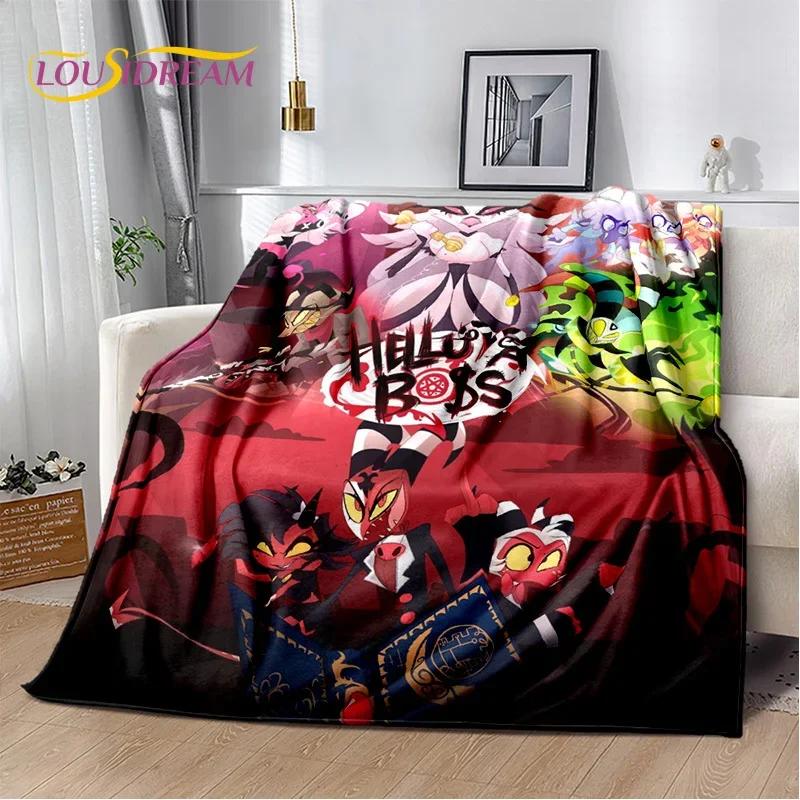 Cartoon H-Helluva Boss Blitzo H-Hazbin Hotel Soft Flannel Blanket for Bed Bedroom Sofa Picnic,Throw Blanket for Outdoors Leisure