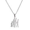Silver Color Mom Daughter Family Necklace Stainless Steel Chain Daughter Silhouettes Necklace Mothers Day Jewelry