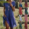 Vestidos Casuales de Manga Corta con Cuello Redondo de Moda para Verano y Primavera