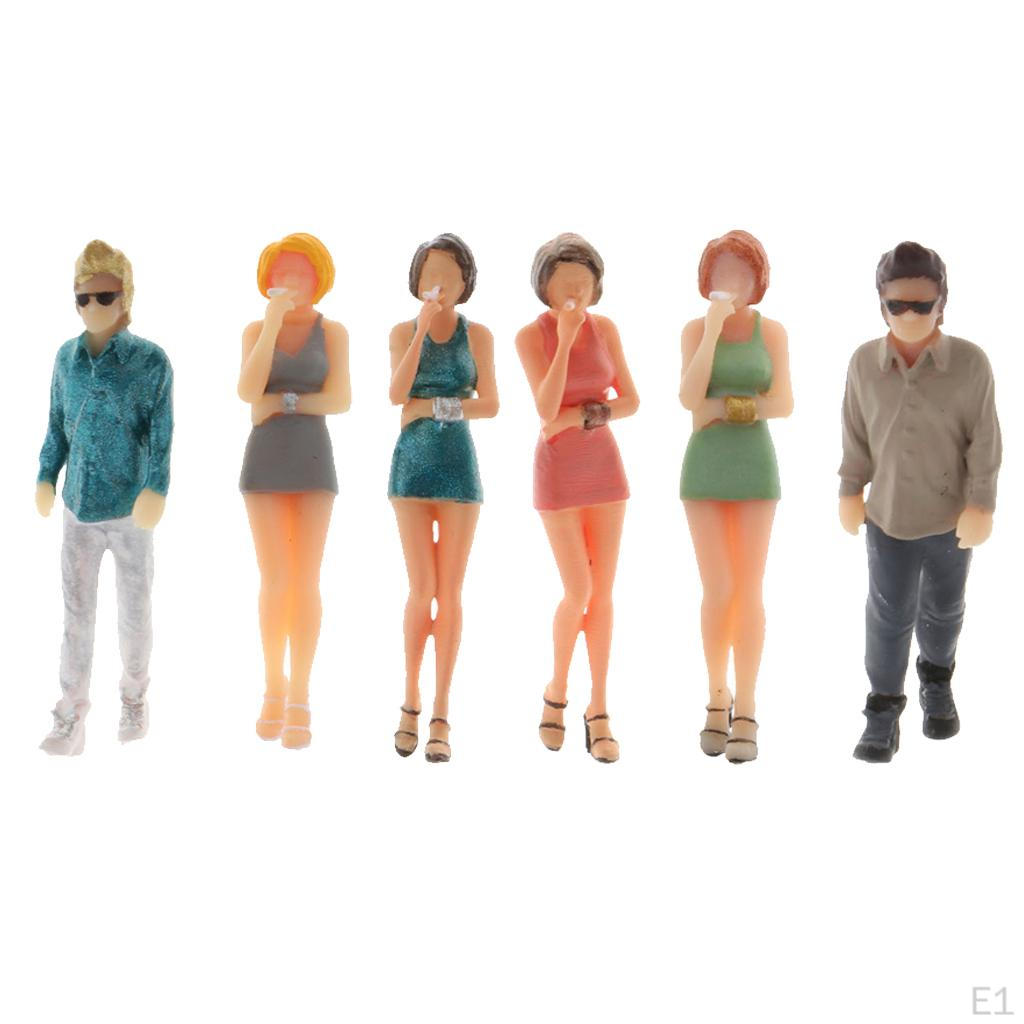 1/64 Hand Miniature Model Street Figures Doll Woman Man Scenery Table Decor